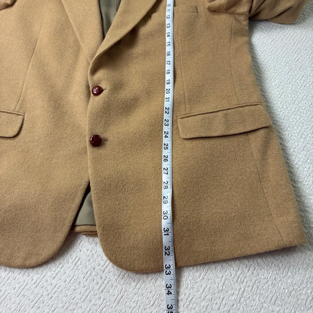 Vintage Evan-Picone 100% Camel Hair Blazer 46R Tan Two Button Sport Coat Foleys